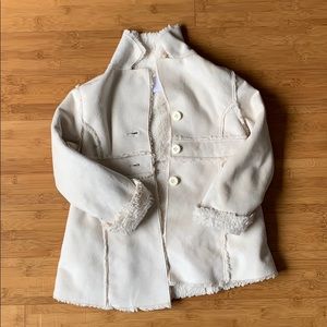 Fluffy White Button Up Jacket